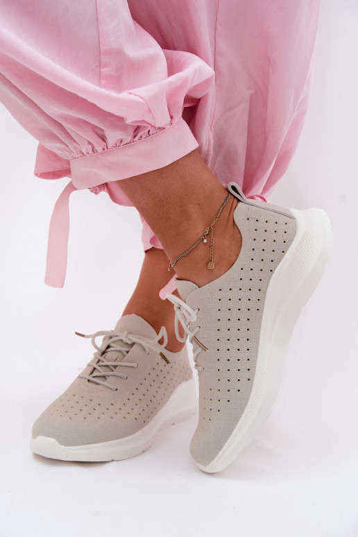 Zapatos deportivos de mujer con cordones en color gris Heressa