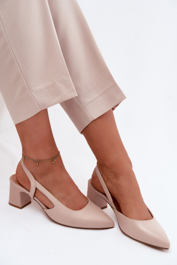 Sandalias de tacón para mujer Sergio Leone SK472 en color rosa crema