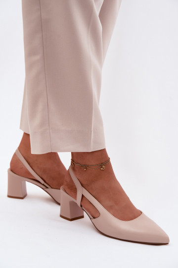Sandalias de tacón para mujer Sergio Leone SK472 en color rosa crema 2