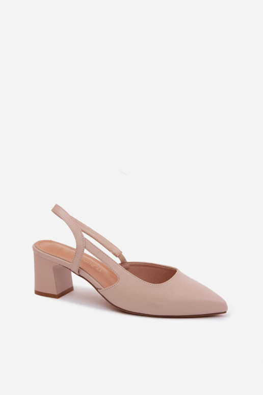 Sandalias de tacón para mujer Sergio Leone SK472 en color rosa crema