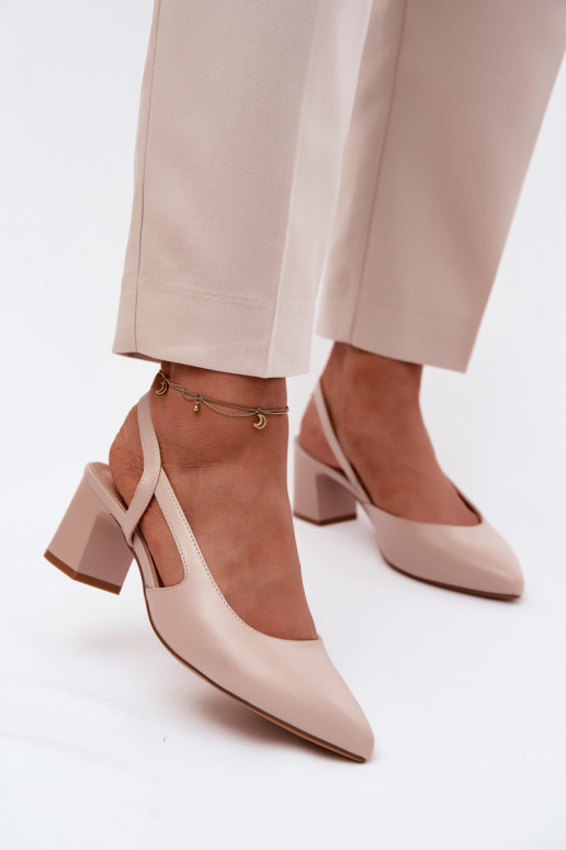 Sandalias de tacón para mujer Sergio Leone SK472 en color rosa crema