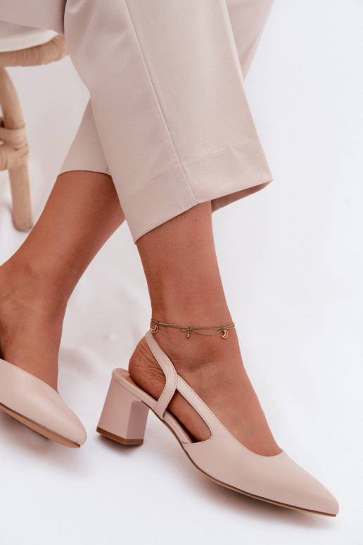 Sandalias de tacón para mujer Sergio Leone SK472 en color rosa crema
