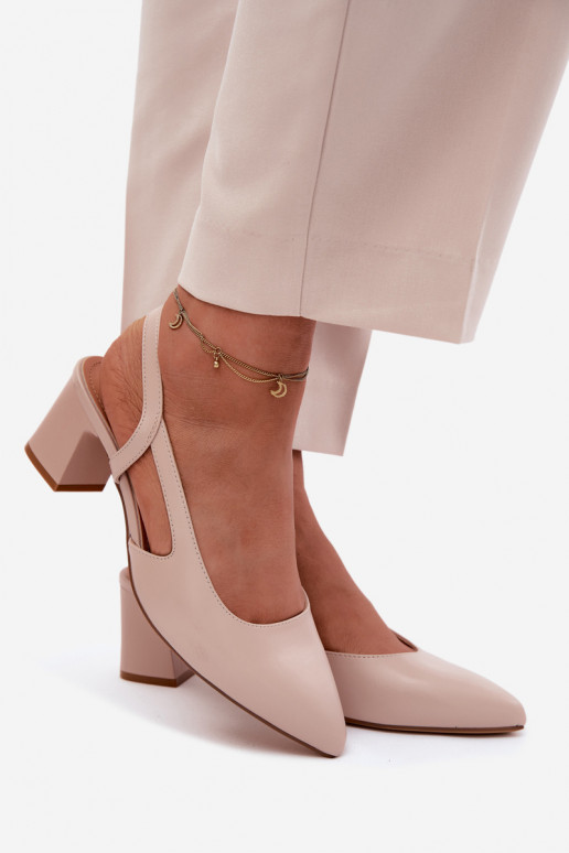 Sandalias de tacón para mujer Sergio Leone SK472 en color rosa crema