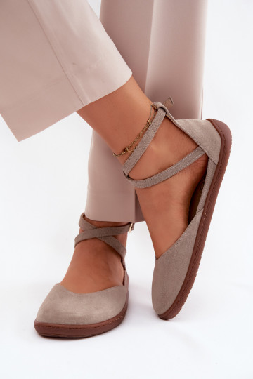 Bailarinas de ante Femenino Barefoot con rayas Zazoo 320 color capuchino