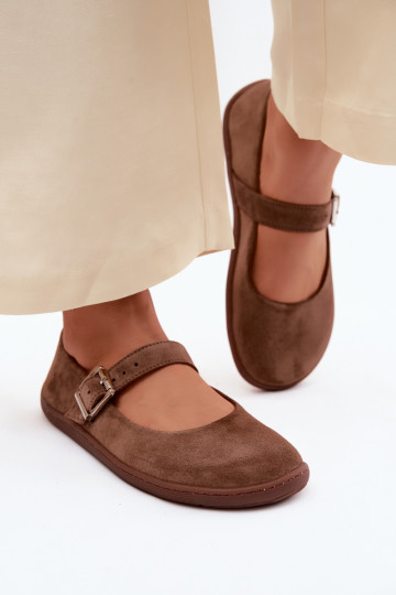 bailarinas BarefootActivadoturalnego de gamuzau Zazoo 316 color marrón