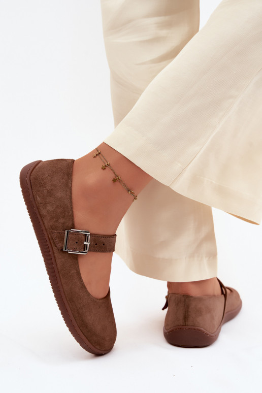 bailarinas BarefootActivadoturalnego de gamuzau Zazoo 316 color marrón