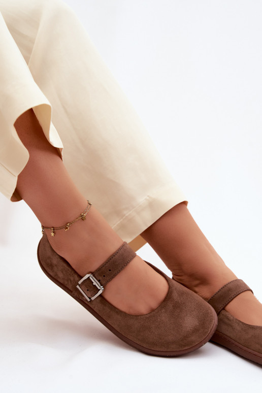 bailarinas BarefootActivadoturalnego de gamuzau Zazoo 316 color marrón