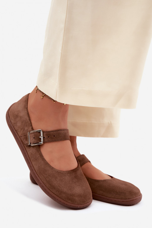 bailarinas BarefootActivadoturalnego de gamuzau Zazoo 316 color marrón