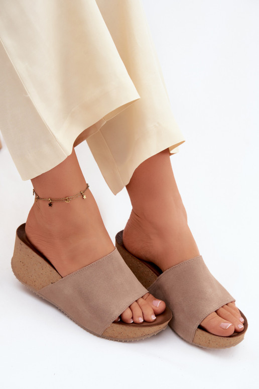 Zazoo 40311 Zapatillas de ante para mujer. Activado KorkoAym Koturnie beige