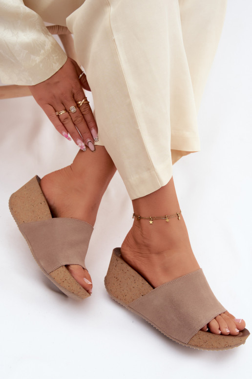 Zazoo 40311 Zapatillas de ante para mujer. Activado KorkoAym Koturnie beige