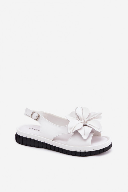 Sandalias de mujer Femenino Con decoraciones con floresem Vinceza 66917 el color blanco