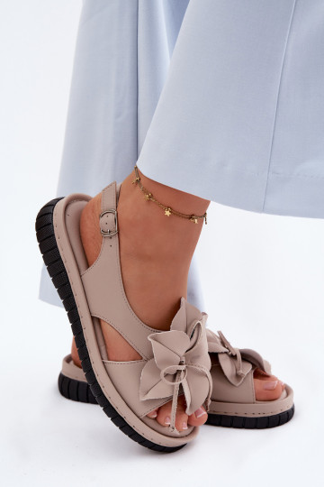 Sandalias de mujer Femenino Con decoraciones con floresem Vinceza 66917 beige