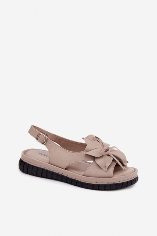 Sandalias de mujer Femenino Con decoraciones con floresem Vinceza 66917 beige