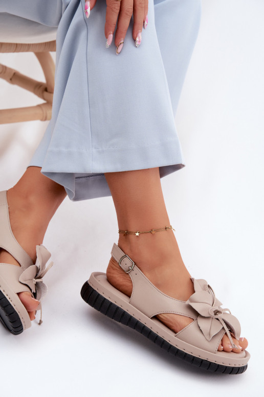 Sandalias de mujer Femenino Con decoraciones con floresem Vinceza 66917 beige