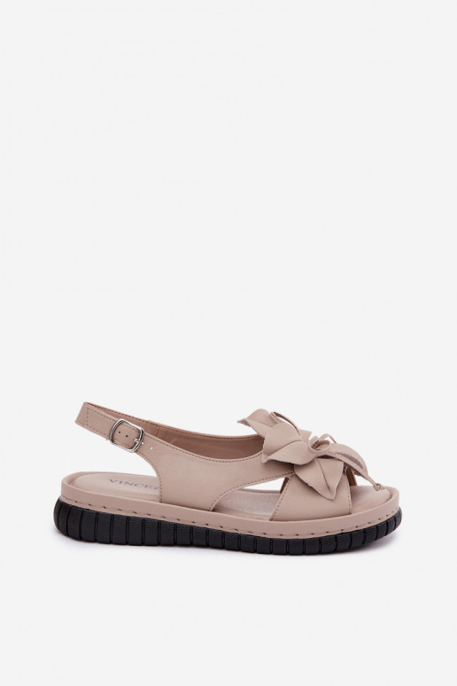 Sandalias de mujer Femenino Con decoraciones con floresem Vinceza 66917 beige