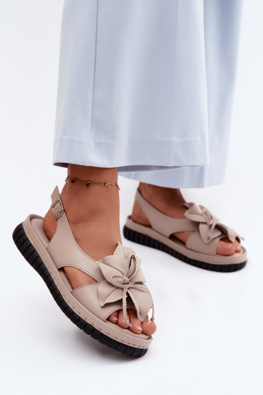 Sandalias de mujer Femenino Con decoraciones con floresem Vinceza 66917 beige