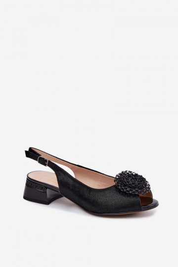 Sandalias negras para mujer con adornos D&A CR61-3030 2