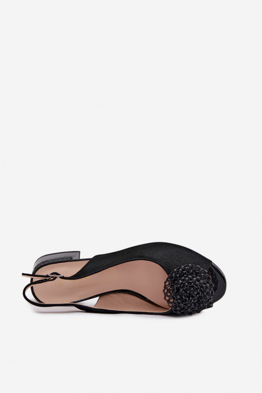 Sandalias negras para mujer con adornos D&A CR61-3030