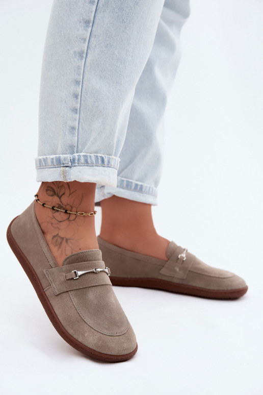 Mocasines Barefoot de gamuza Zazoo 322 color capuchino