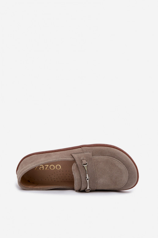 Mocasines de ante color capuchino Barefoot Zazoo 322