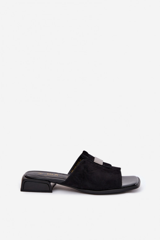 Zapatillas elegantes para mujer en negro de ante natural D&A