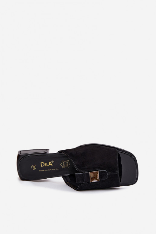 Zapatillas elegantes para mujer en negro de ante natural D&A