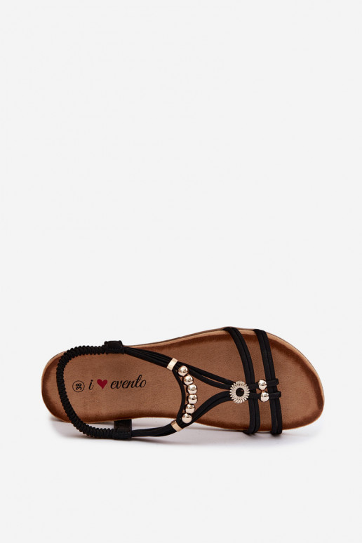 Sandalias planas negras para mujer con correas Zelda