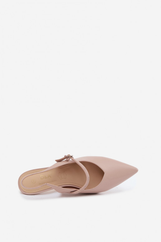 Piel Zapatos Sandalias de tacón con correas D&A CR61-3046 beige