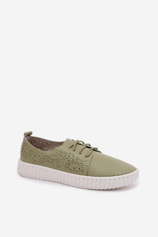 Zapatos con elementos de encaje en verde Pearla