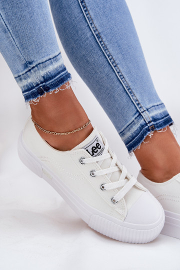 Zapatos casuales con plataforma en blanco