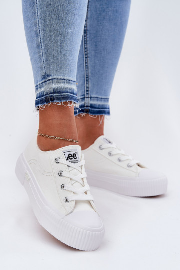 Zapatos casuales con plataforma en blanco 2