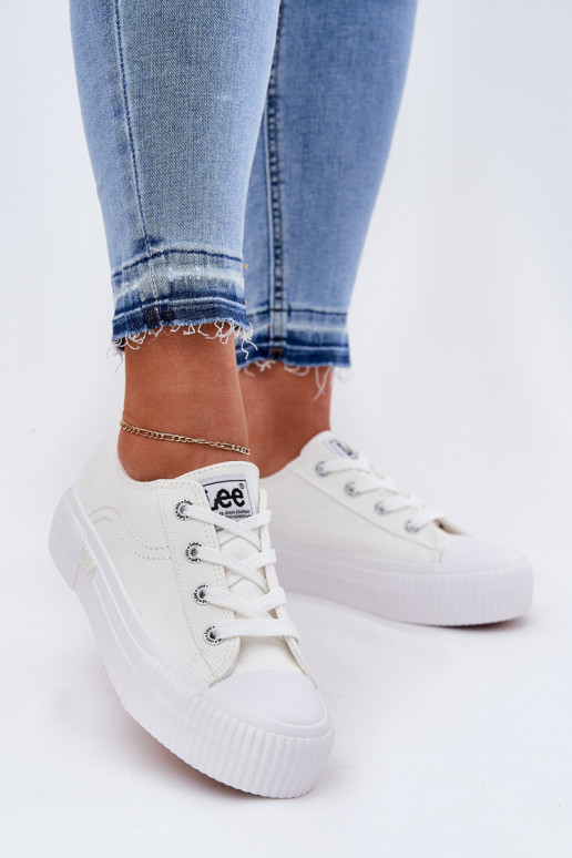 Zapatos casuales con plataforma en blanco