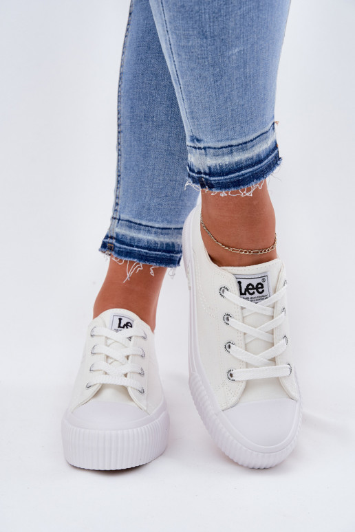 Zapatos casuales con plataforma en blanco