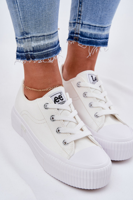 Zapatos casuales con plataforma en blanco