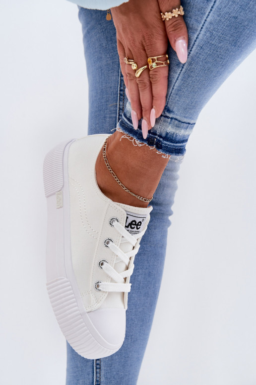 Zapatos casuales con plataforma en blanco