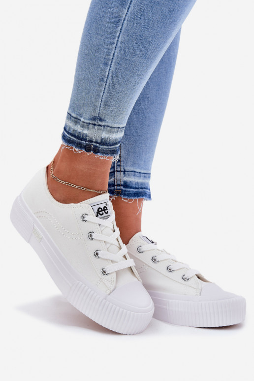 Zapatos casuales con plataforma en blanco