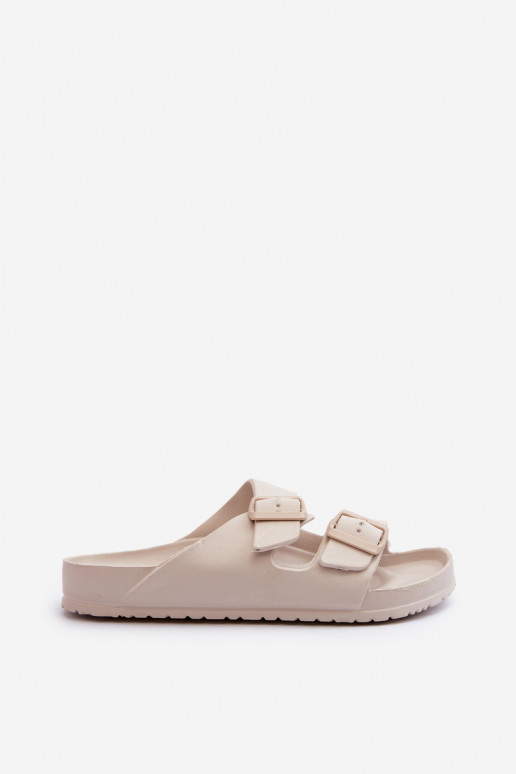 Sandalias de mujer con espuma y hebillas en color arena Luciene