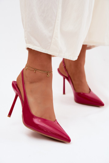 Sandalias rosas de charol con tacón alto de piel sintética Calera 2