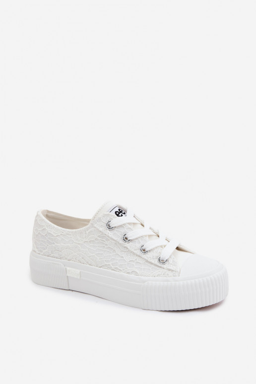 Zapatos casuales con motivos de encaje y plataforma LEE ISLA LACE INOMEN LOIN 50261003.1FG en blanco