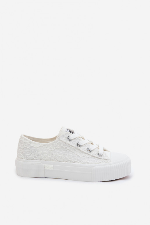 Zapatos casuales con motivos de encaje y plataforma LEE ISLA LACE INOMEN LOIN 50261003.1FG en blanco