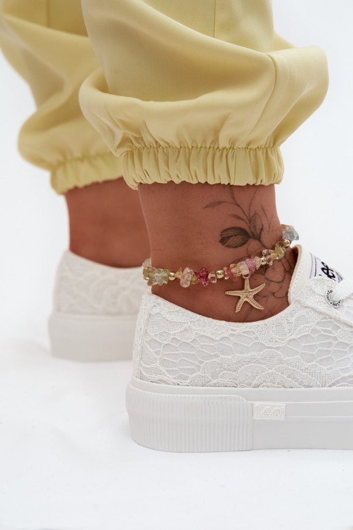Zapatos casuales con motivos de encaje y plataforma LEE ISLA LACE INOMEN LOIN 50261003.1FG en blanco