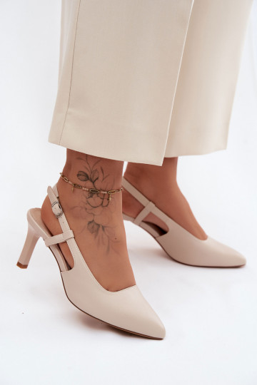 Sandalias de mujer con tacón Sergio Leone SK157 en color arena 2