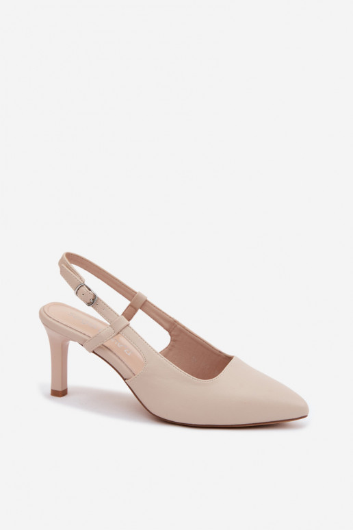 Sandalias de mujer con tacones Sergio Leone SK157 beige