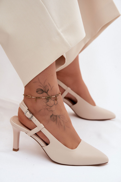 Sandalias de mujer con tacones Sergio Leone SK157 beige