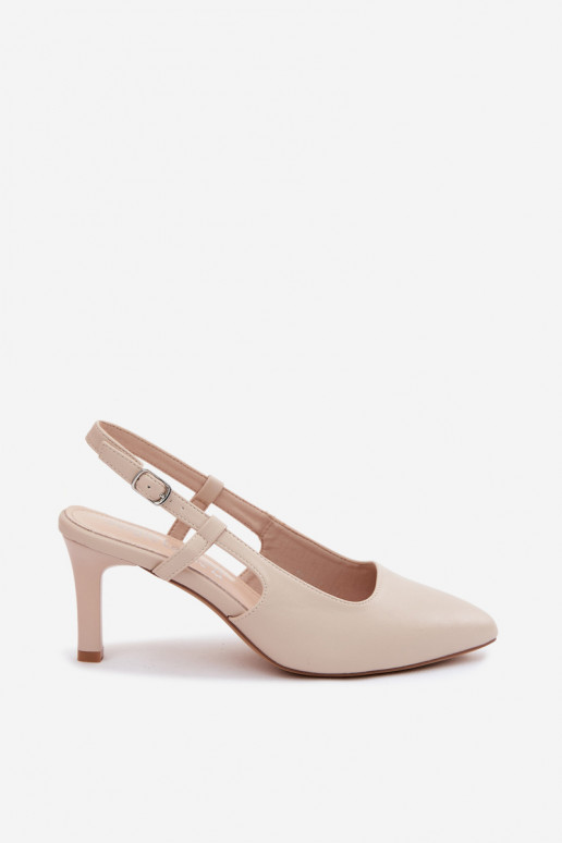 Sandalias de mujer con tacón Sergio Leone SK157 en color arena