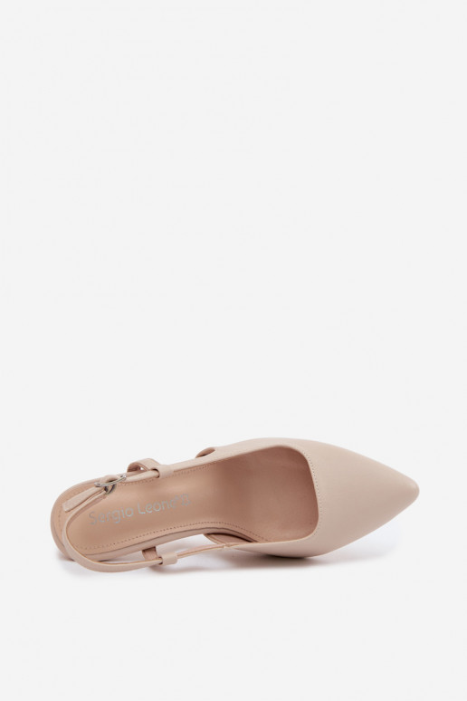 Sandalias de mujer con tacones Sergio Leone SK157 beige