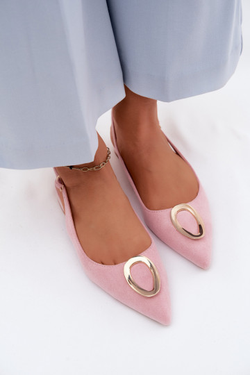 Sandalias de mujer con tacones anchos con adornos color rosa Sparkle 2