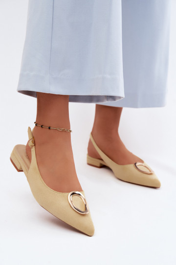 Sandalias de mujer con tacones anchos con adornos color amarillo Sparkle