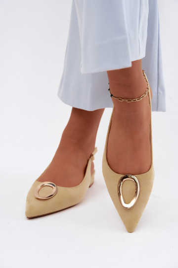 Sandalias de mujer con tacones anchos con adornos color amarillo Sparkle 2