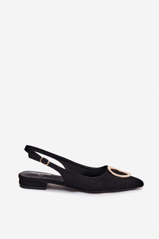 Sandalias de mujer con tacones anchos con adornos de color negro Sparkle